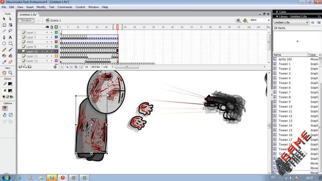 Урок №4 Macromedia Flash Pro 8 - Создание анимация [Часть 2]. смотреть онлайн