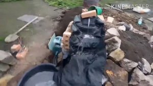 Прудик с водопадом на даче,поэтапное строительство