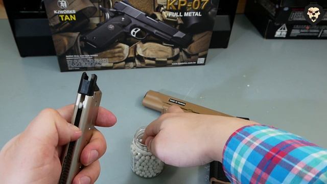 KJW Colt 1911A1 M.E.U. Tan (Blowback) видео обзор
