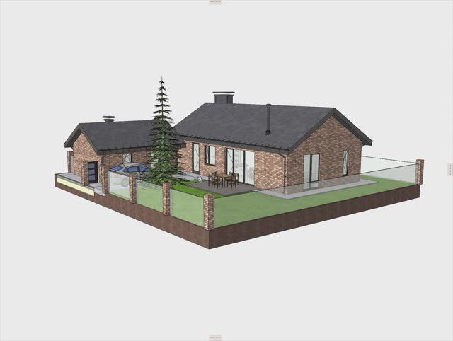 Проект Дома в европейском стиле 85м2 с кладкой из кирпича ручной формовки