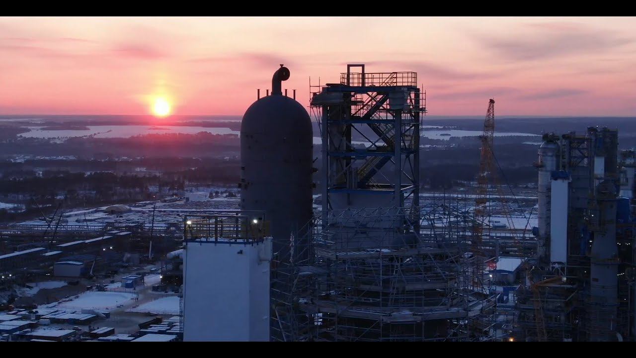 Зимний закат на Амурском ГПЗ смотреть онлайн