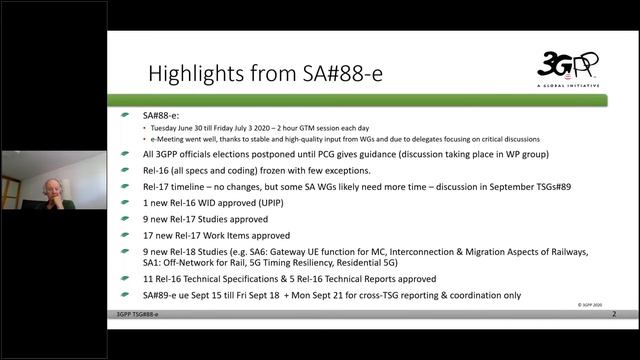 3GPP SA #88-e plenary meeting update by Georg Mayer смотреть онлайн