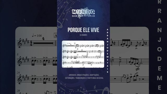 🎺Partitura Porque Ele Vive - Eli Soares - Arranjo Metais #partitura #mundodaspartituras #gospel смотреть онлайн
