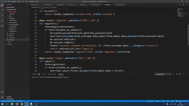 #10 Python Flask Tutorial - Flask Bcrypt Authentication - Encrypt Plain Text Password in 1 Line смотреть онлайн