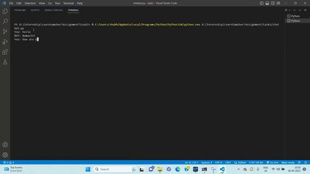 LearnSmasher Internship | Chatbot | Python/Machine Learning Project #learnsmasher смотреть онлайн