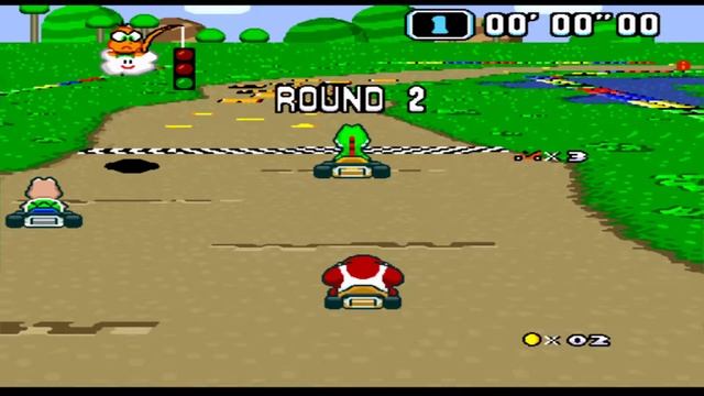 SNES Hack - Super Mario Kart FULLSCREEN смотреть онлайн
