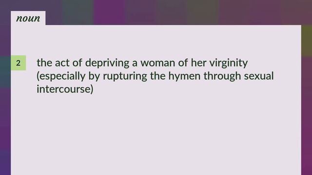 Defloration | meaning of Defloration смотреть онлайн