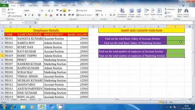SUMIF & COUNTIF Function in Microsoft Excel 2010 смотреть онлайн