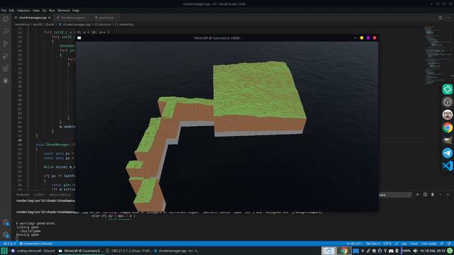Minecraft Clone - OpenGL/C++ Perlin Noise & Multithreading