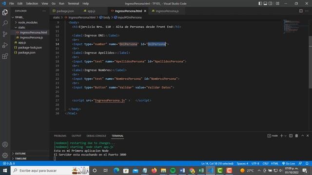 Back End - Con Node JS - Ejercicio Nro. 110 смотреть онлайн