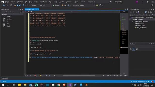 PYTHON İLE LİNK KISALTICI YAPIMI - PART 2 | Telegrama gönderme смотреть онлайн