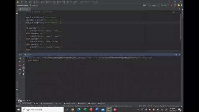 Python: Try & Except смотреть онлайн