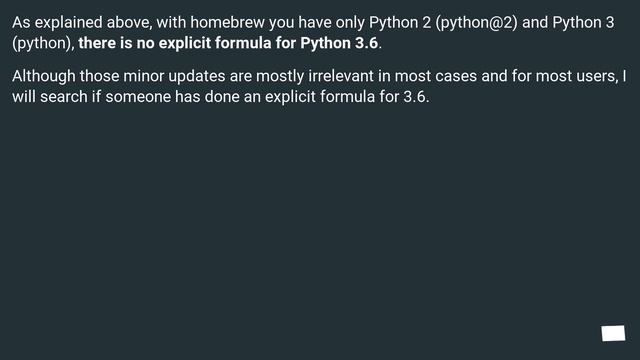 How can I install a previous version of Python 3 in macOS using homebrew? смотреть онлайн