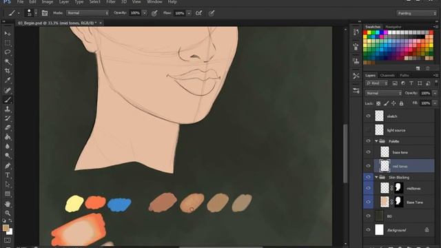 Методы рисования реалистичных оттенков кожи в Photoshop Урок 3 смотреть онлайн