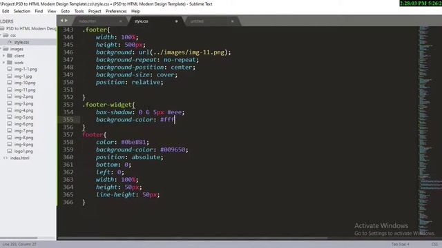 How To Convert PSD To HTML - Final Part 7 (Create Footer Section) смотреть онлайн
