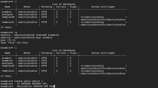 Interacting with the database using psql смотреть онлайн