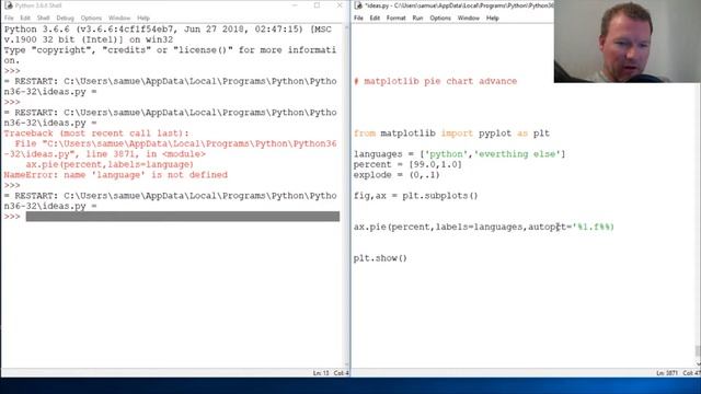 Python Basics Matplotlib Pie Chart Arguments смотреть онлайн