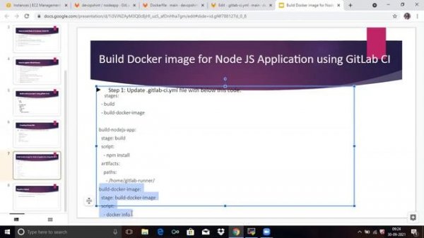 #13:Build Docker image for Node JS Application using GitLab CI | GitLab Node JS CI/CD Pipeline