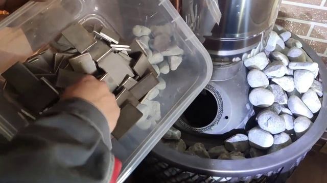 13,5 кг нержавейки в закрытую каменку банной печи Атмосфера. смотреть онлайн