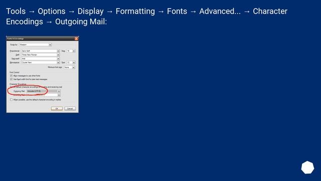 How can I change the default encoding type Thunderbird uses when composing a new email? смотреть онлайн