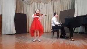 466 Н Бакланова  Мазурка   Серафима Курганова 9 лет, скрипка, Левон Харатян 15 лет, фортепиано