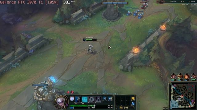 ? NVIDIA GeForce RTX 3070 Ti [Laptop, 105W] - League of Legends gameplay benchmarks (1080p) смотреть онлайн