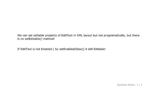 Android : How to set editable true/false EditText in Android programmatically? смотреть онлайн