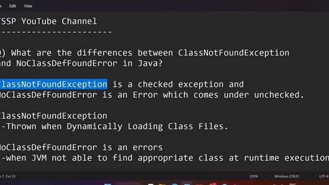 Differences between ClassNotFoundException and NoClassDefFoundError in Java смотреть онлайн