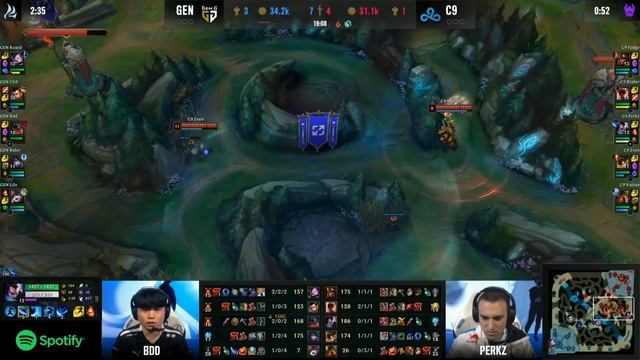 GEN vs C9 - Game 1 | Quarter Finals S11 LoL Worlds 2021 | Gen.G vs Cloud 9 - G1 full game смотреть онлайн