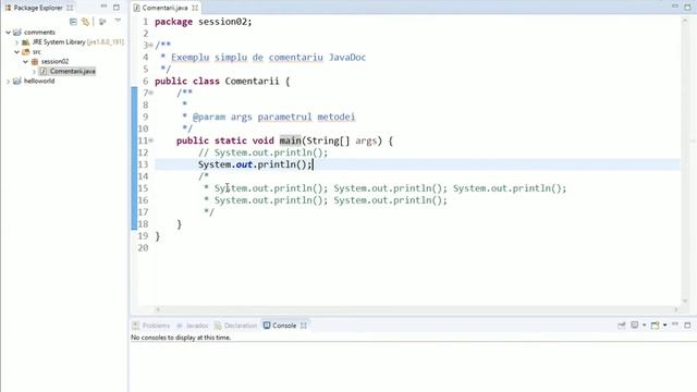 Java - Notiuni de baza: 02. Comentarii смотреть онлайн