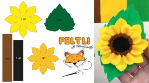 Подсолнух из фетра своими руками / Цветы из фетра / Как сделать подсолнух своими руками