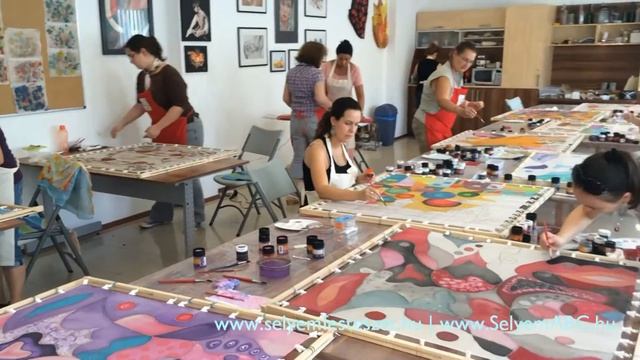 Selyemfestés tanfolyam KÖZÉPHALADÓ 1. | www.selyemfesteszet.hu смотреть онлайн