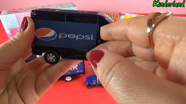 Unboxing Pepsi-Cola trucks bottles plane concorde Mercedes-Benz Sprinter van Pepsi-Cola store model смотреть онлайн