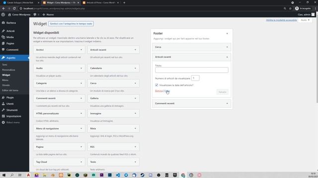 WORDPRESS Tutorial Italiano 08 - Sidebar e Widgets смотреть онлайн
