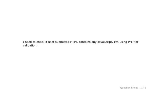 HTML : Check if HTML contains JavaScript in PHP смотреть онлайн