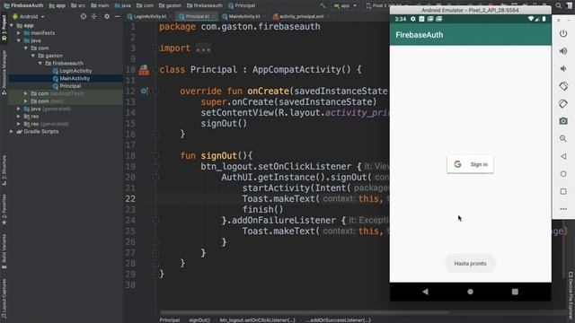 Como cerrar sesion en google con Firebase смотреть онлайн
