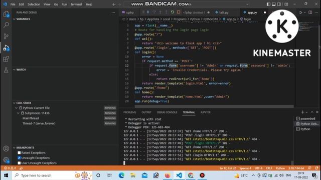 login app using flask code python смотреть онлайн
