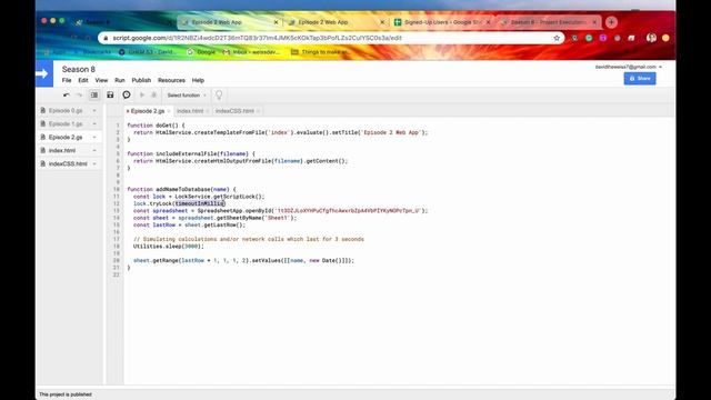 Creating a Lock - Apps Script | Lock Service ~ Episode 8.2 смотреть онлайн
