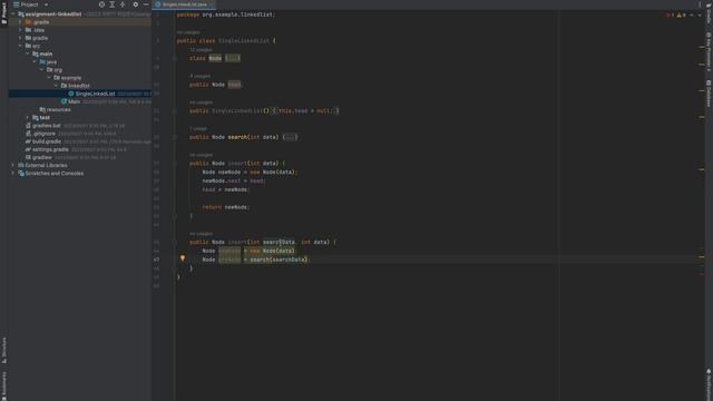 single linked list 구현 (java) смотреть онлайн
