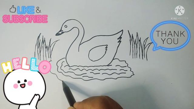 MENGGAMBAR DAN MEWARNAI ITIK / BEBEK YANG SEDANG BERENANG DIRAWA RAWA / BELAJAR MENGGAMBAR смотреть онлайн