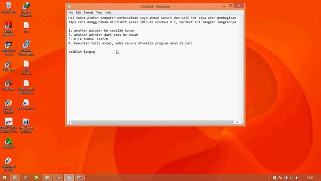 Cara Menjalankan MS Excel 2013 di win 8.1 -- How to open MS EXCEL 2013 in Win 8.1 смотреть онлайн