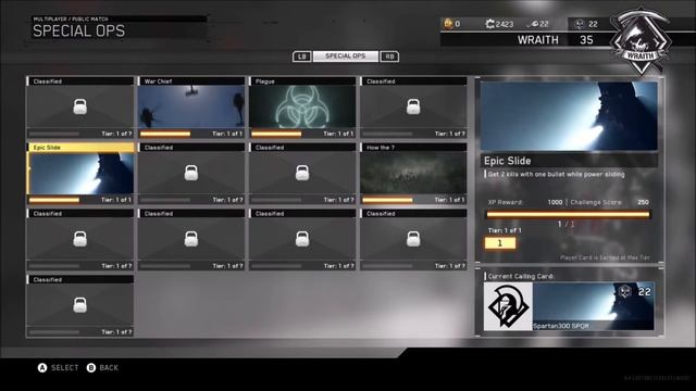 Infinite Warfare - EPIC SLIDE (SPECIAL OPS CALLING CARD CLASSIFIED CHALLENGES) How To Get