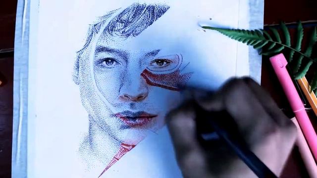 Pointillism timelapse Barry Allen (Ezra miller) смотреть онлайн