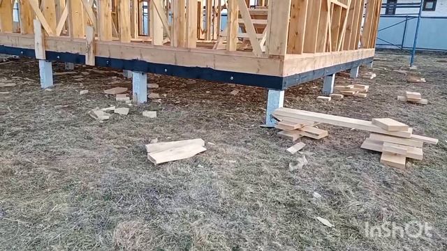 Стройка. Каркасный дом с мансардой. смотреть онлайн