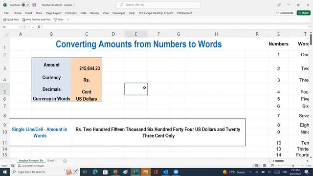 Excel - Converting Amounts from numbers to Words - URDU смотреть онлайн