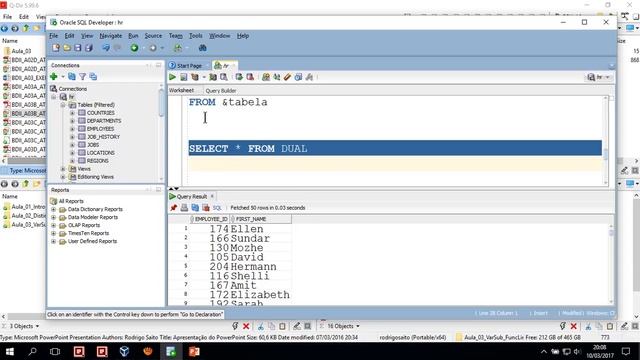 2017-03-10 - SI - BD-II - AULA 03 - PARTE 01 - VAR SUBST, FUNC CARACTER E NUMERICOS смотреть онлайн