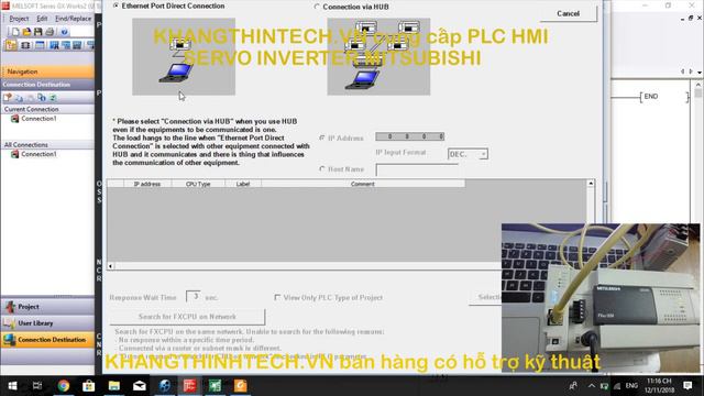 FX3U-ENET-ADP Phần 1: Download-Upload-Monitor Chương Trình PLC FX3U Thông Qua Cổng Ethernet