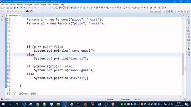 Differenza tra equals e == - PILLOLE DI JAVA - TUTORIAL PRATICO PER INIZIARE смотреть онлайн
