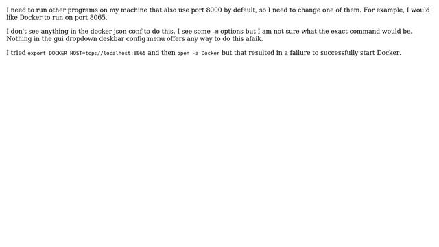 How to make Docker for macOS listen on something other than port 8000? смотреть онлайн