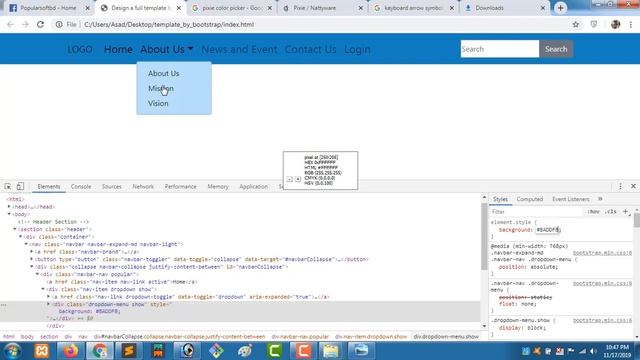 Bootstrap Tutorial: Bootstrap In HTML | Bootstrap Navbar-Section C | Part: 5 смотреть онлайн